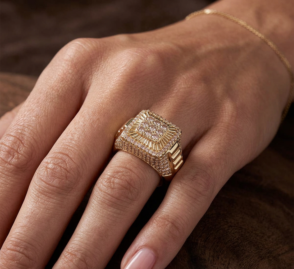 Big Daddy Rollie Iced Out Diamond Ring