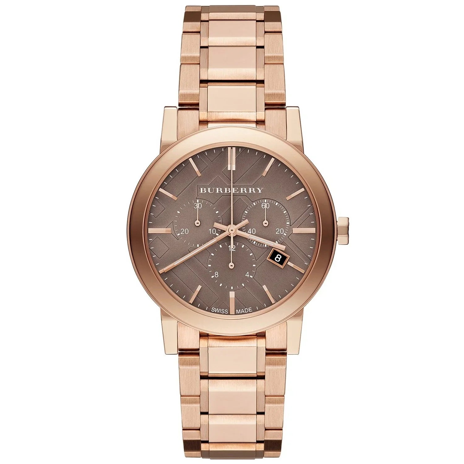 Burberry The City Polished Bezel Silver Dial Rose Gold Stainless Steel Unisex Watch BU9754