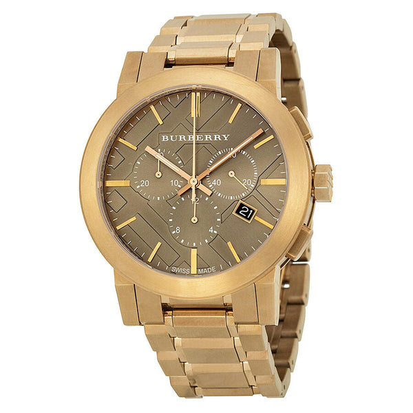 Burberry Taupe Chronograph Dial Rose Gold Plated Steel Men's Watch BU9353 - Watches of New Zealand