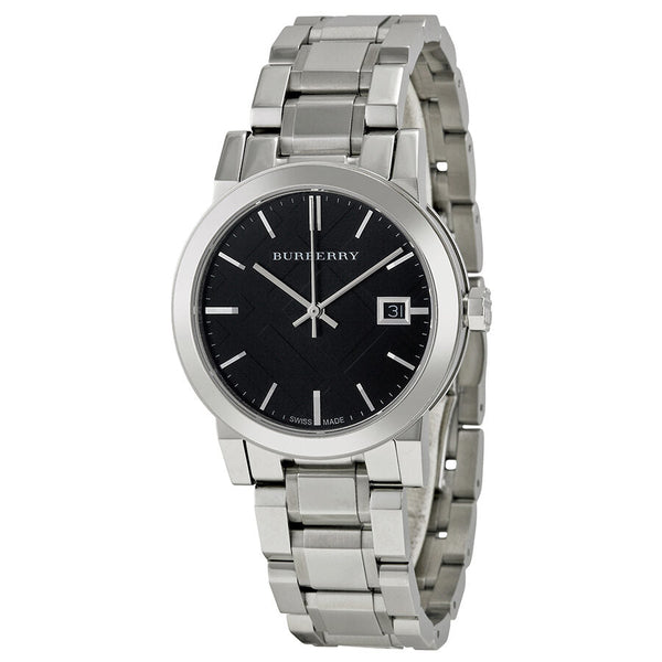 Burberry Black Check Stamped Dial Stainless Steel Ladies Watch BU9101 - Watches of New Zealand