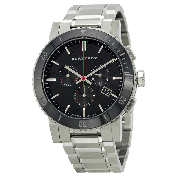Burberry Black Dial Chronograph Stainless Steel Men's Watch BU9380 - Watches of New Zealand