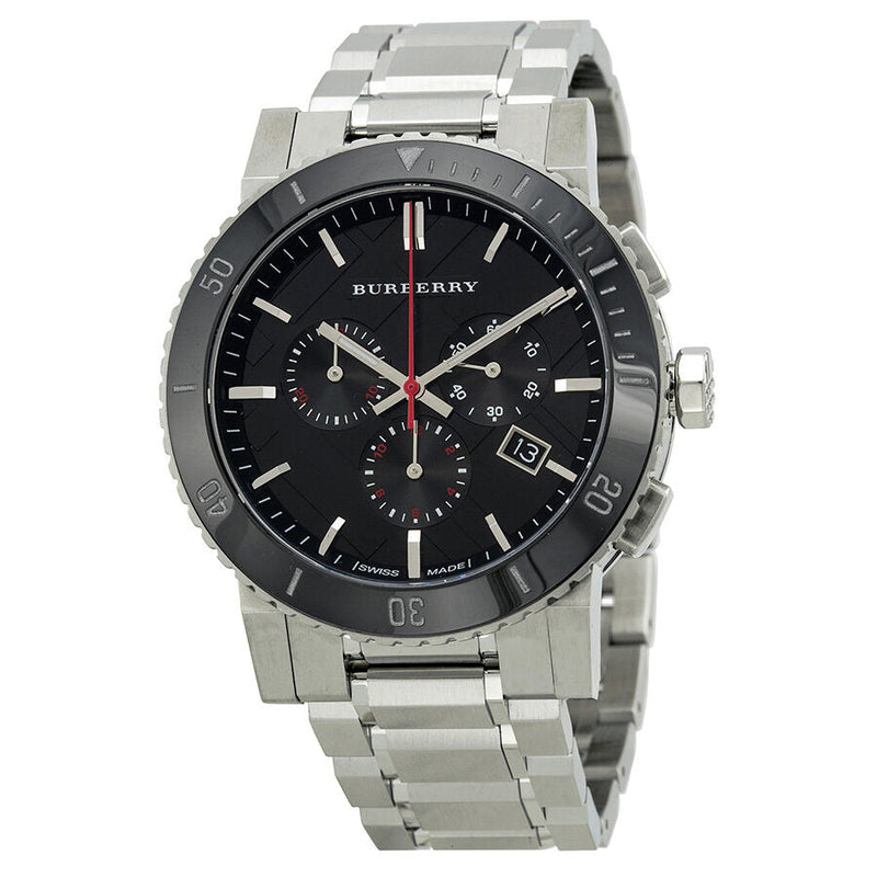Burberry Black Dial Chronograph Stainless Steel Men's Watch BU9380 - Watches of New Zealand