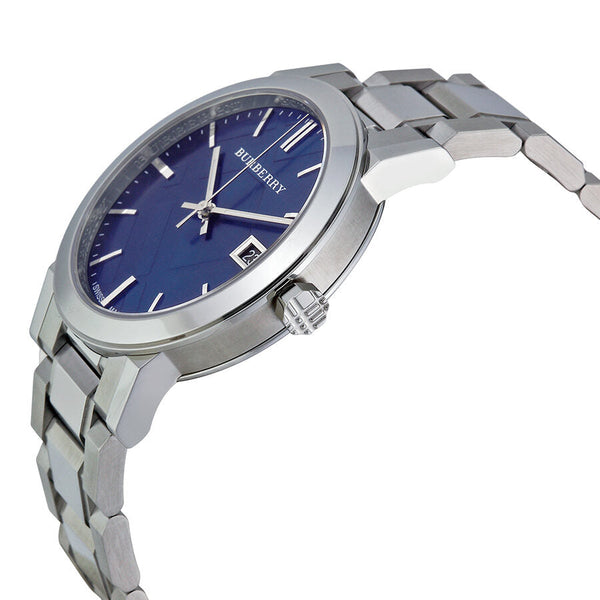 Burberry Blue Check Stamped Dial Stainless Steel Men's Watch BU9031 - Watches of New Zealand #2