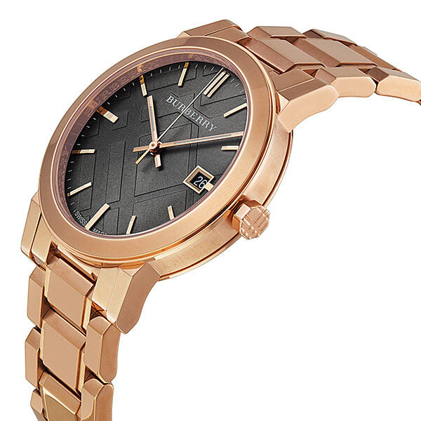 Burberry Brown Check Pattern Dial Rose Gold-plated Unisex Watch BU9005 - Watches of New Zealand #2