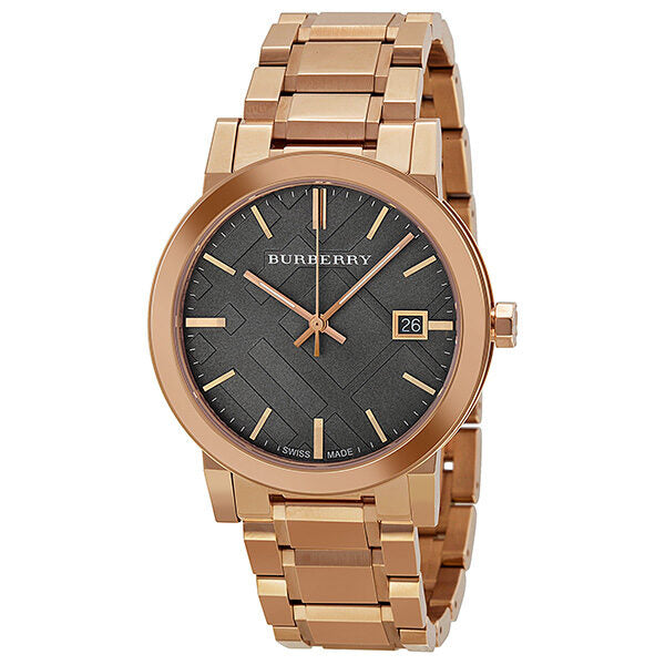 Burberry Brown Check Pattern Dial Rose Gold-plated Unisex Watch BU9005 - Watches of New Zealand