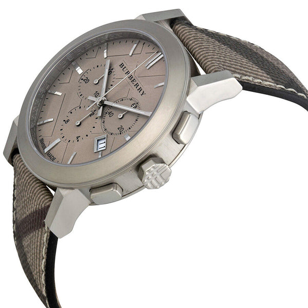 Burberry Brown Impressed Check Dial Check Fabric Strap Men's Watch BU9361 - Watches of New Zealand #2