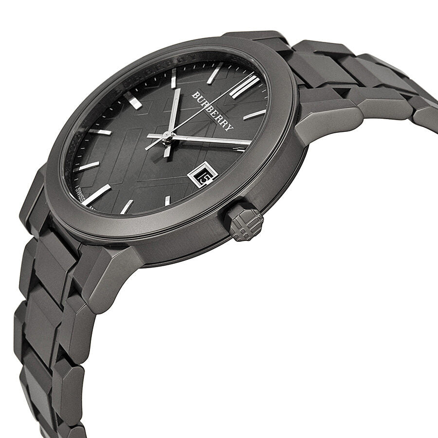 Burberry BU9007 watch angled view showing case profile and bracelet