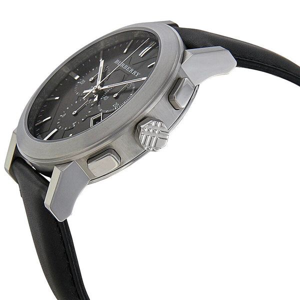 Burberry  Chronograph Black Dial Black Leather Men's Watch BU9356 - Watches of New Zealand #2