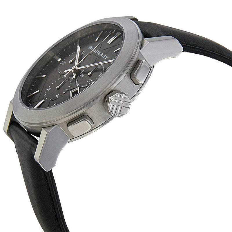 Burberry  Chronograph Black Dial Black Leather Men's Watch BU9356 - Watches of New Zealand #2