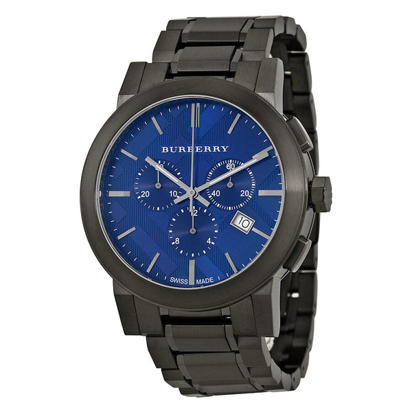 Burberry Chronograph Blue Dial Dark Grey Ion-plated Men's Watch BU9365 - Watches of New Zealand