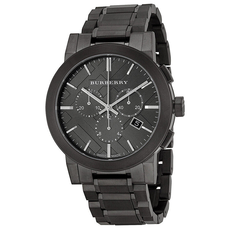 Burberry Chronograph Dark Grey Dial Black Ion-plated Men's Watch BU9354 - Watches of New Zealand
