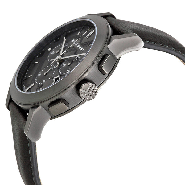 Burberry Chronograph Dark Grey Dial Dark Grey Leather Men's Watch BU9364 - Watches of New Zealand #2
