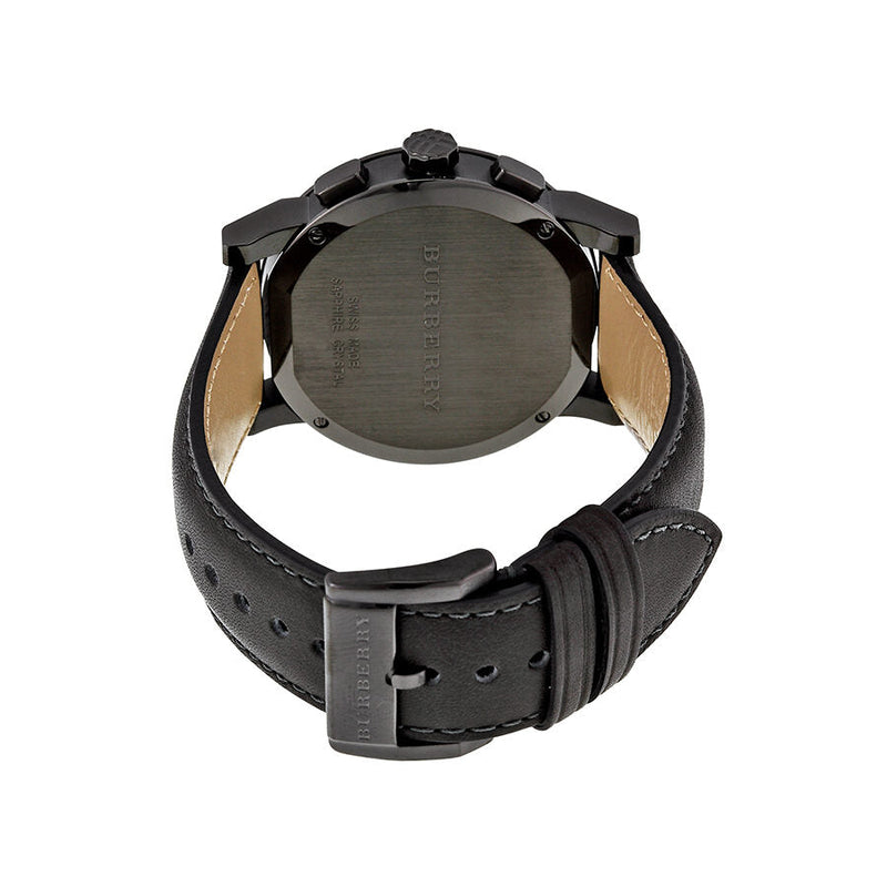 Burberry Chronograph Dark Grey Dial Dark Grey Leather Men's Watch BU9364 - Watches of New Zealand #3