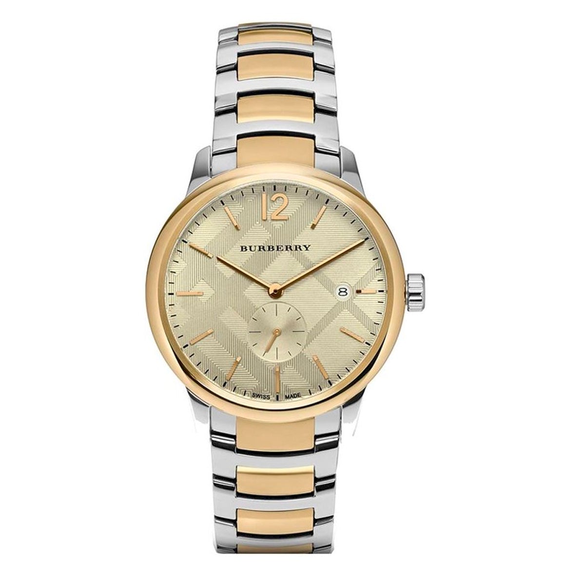Burberry The Classic two-tone gold and steel watch with champagne dial and small seconds subdial