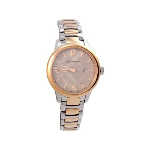 Burberry The Classic Two-Tone Bezel Rose Dial Silver & Rose Gold Steel Women's Watch Watch BU10117