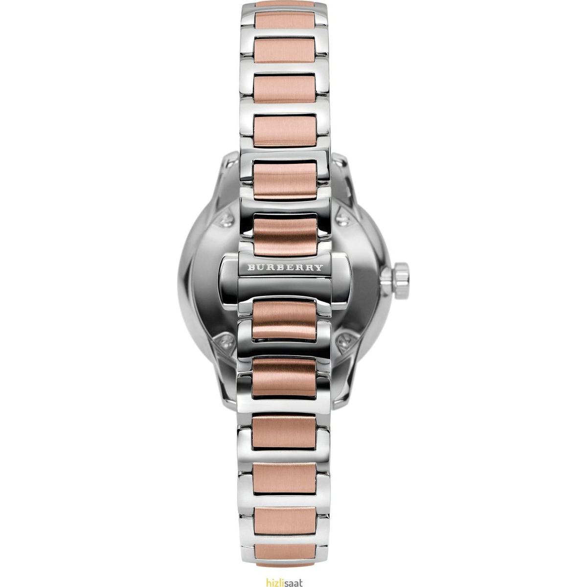 Burberry The Classic Two-Tone Bezel Rose Dial Silver & Rose Gold Steel Women's Watch Watch BU10117