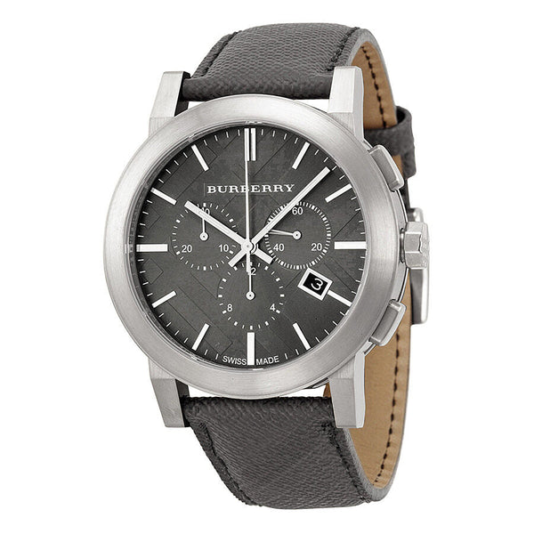 Burberry Grey Dial Black Leather Men's Watch BU9362 - Watches of New Zealand
