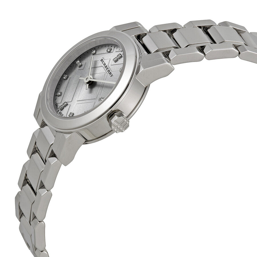 Burberry The City Diamond Hour Markers Silver Dial Silver Stainless Steel Women's Watch BU9230