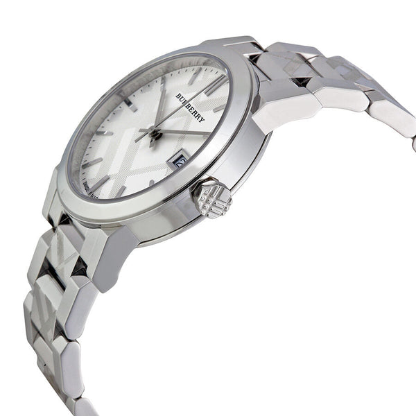 Burberry Silver Check Stamped Dial Stainlkess Steel Ladies Watch BU9144 - Watches of New Zealand #2