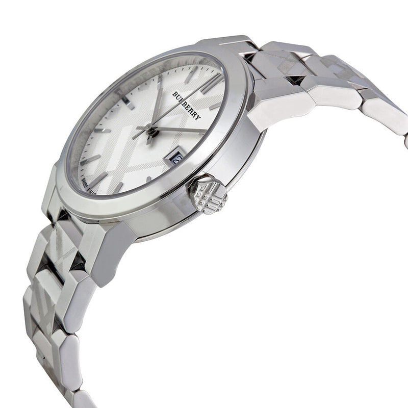 Burberry Silver Check Stamped Dial Stainlkess Steel Ladies Watch BU9144 - Watches of New Zealand #2