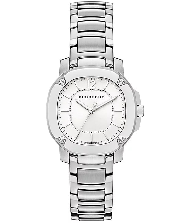 Burberry The Britain silver dial women's watch with silver steel bracelet