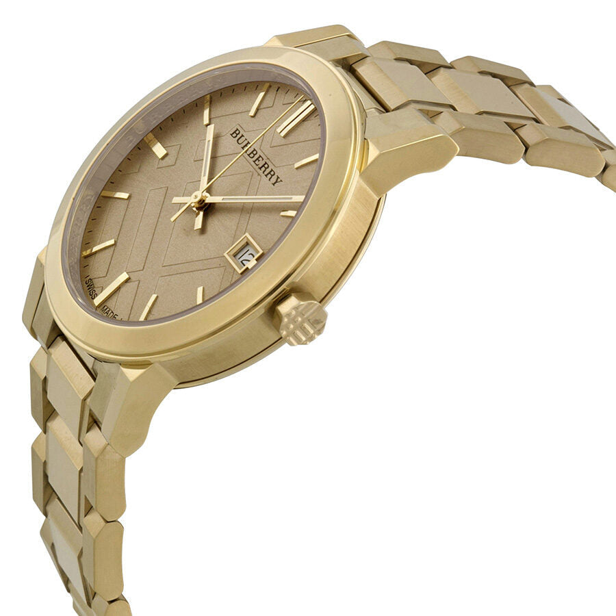 Burberry The City Champagne Dial Gold-tone Unisex Watch BU9033
