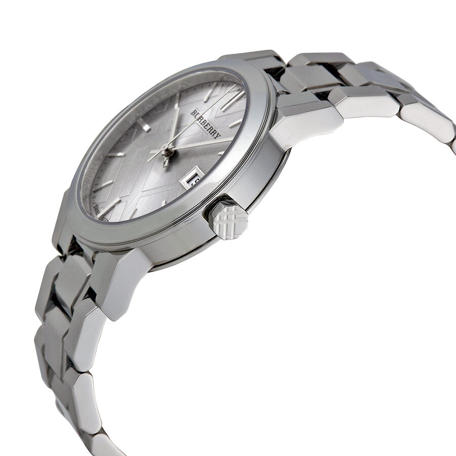 Burberry The City Embossed Sunray Grey Dial Silver Stainless Steel Women's Watch Watch BU9143