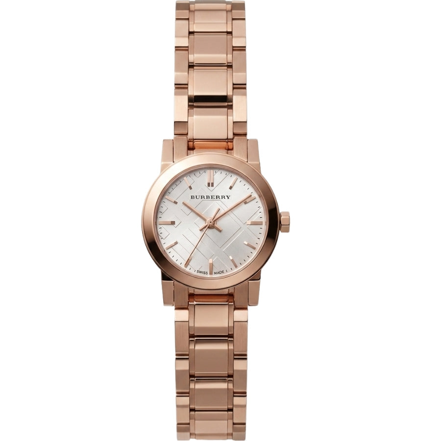 Burberry The City Petite 26mm Case White Dial Rose Gold Stainless Steel Women's Watch BU9204
