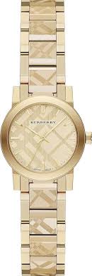 Burberry The City gold women's watch with champagne patterned dial and full bracelet