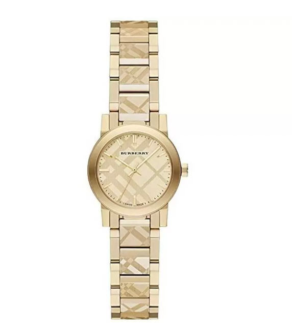 Burberry The City gold-tone women's watch with champagne dial and matching bracelet