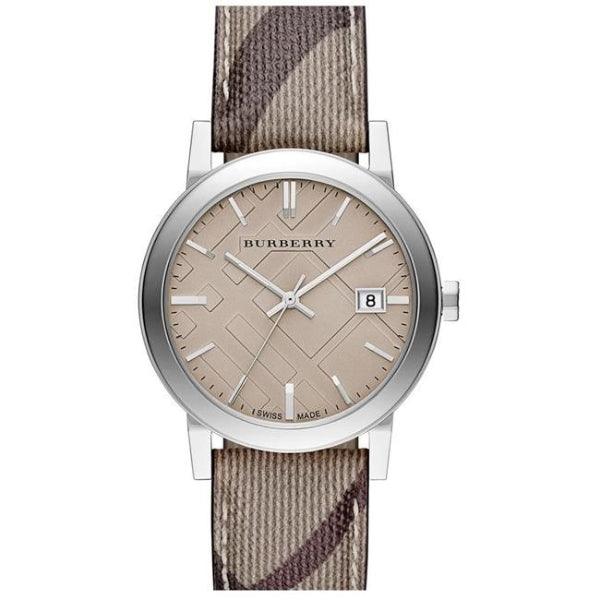 Burberry Brown Dial Brown Chequered Leather Strap Watch For Unisex Unisex Watch  BU9029 - Watches of New Zealand