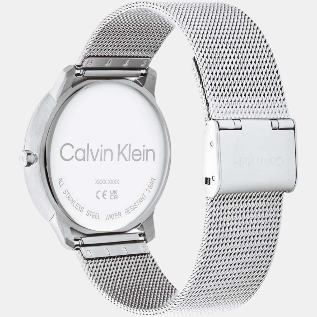 Calvin Klein Quartz Silver Mesh Blue Dial Unisex Watch  25200031