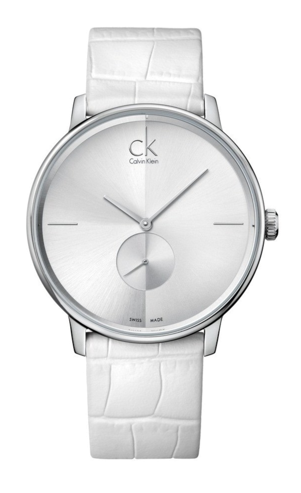 Calvin Klein Accent White Men's Silver Quartz Watch K2y211k6