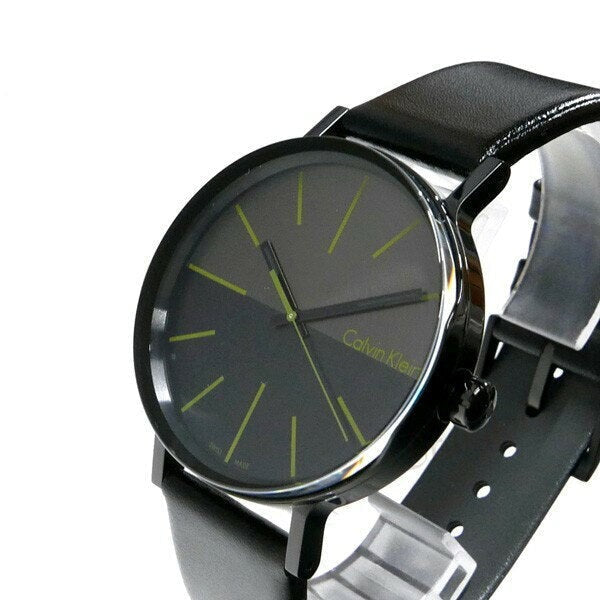 Calvin Klein Boost watch worn on wrist with black leather band