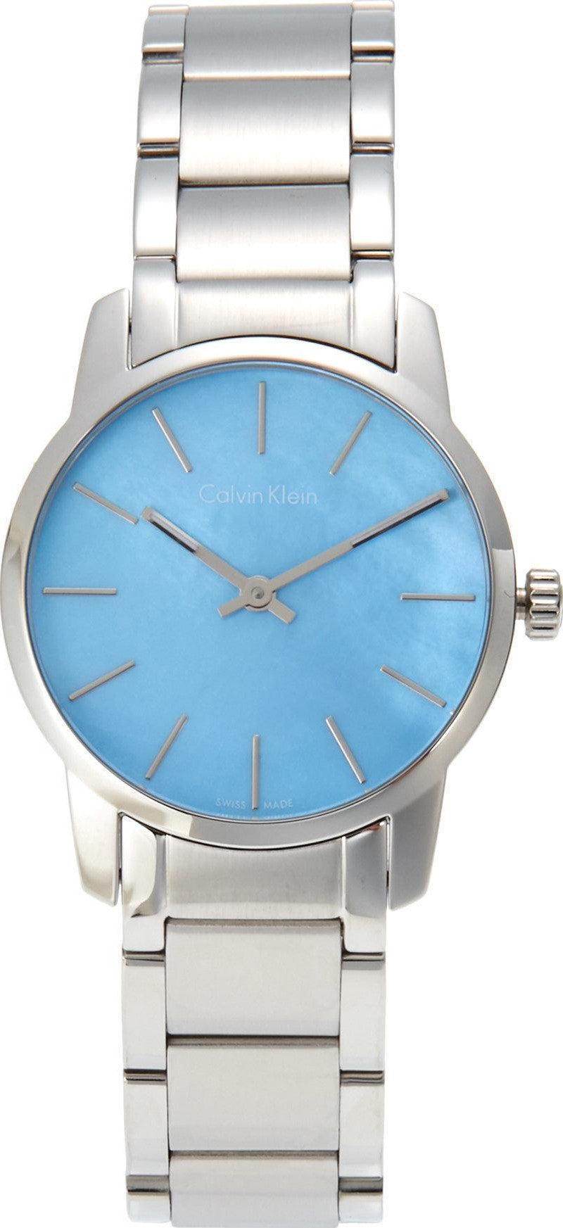 Calvin Klein City Blue Mother Of Pearl Dial Ladies Steel Watch K2G2314X