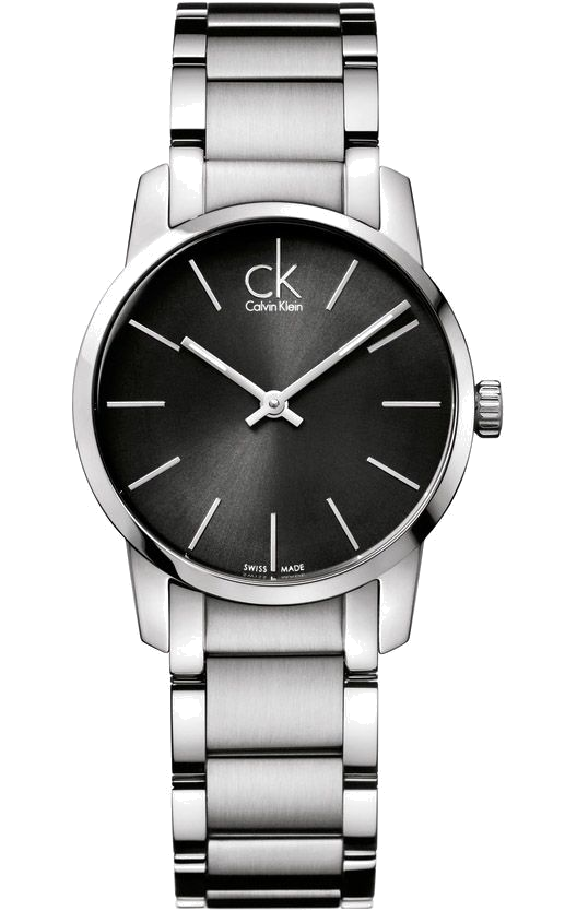 Calvin Klein City Black Dial Silver Ladies Watch K2G23161