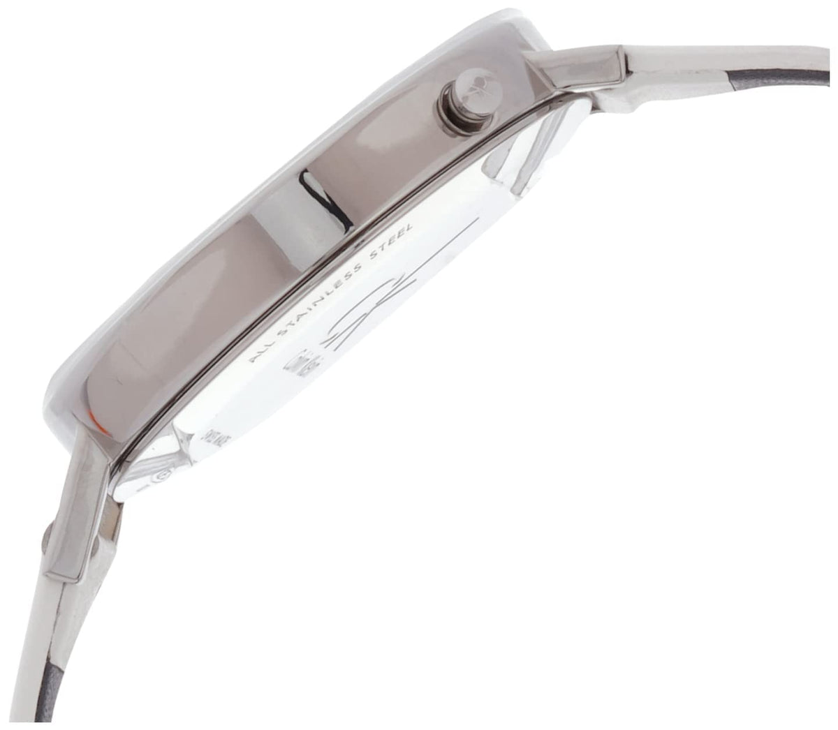 Calvin Klein Equal K3E231L6 side view showing case profile and white strap