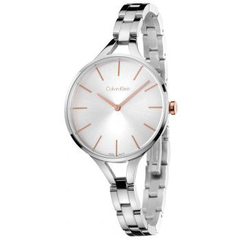 Calvin Klein Graphic Silver Dial Ladies Watch K7E23B46