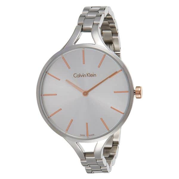 Calvin Klein Graphic Silver Dial Ladies Watch K7E23B46