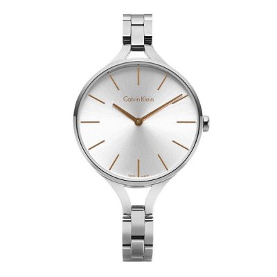 Calvin Klein Graphic Silver Dial Ladies Watch K7E23B46