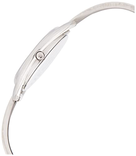 Calvin Klein Impetuous women's watch side view of case and bangle bracelet