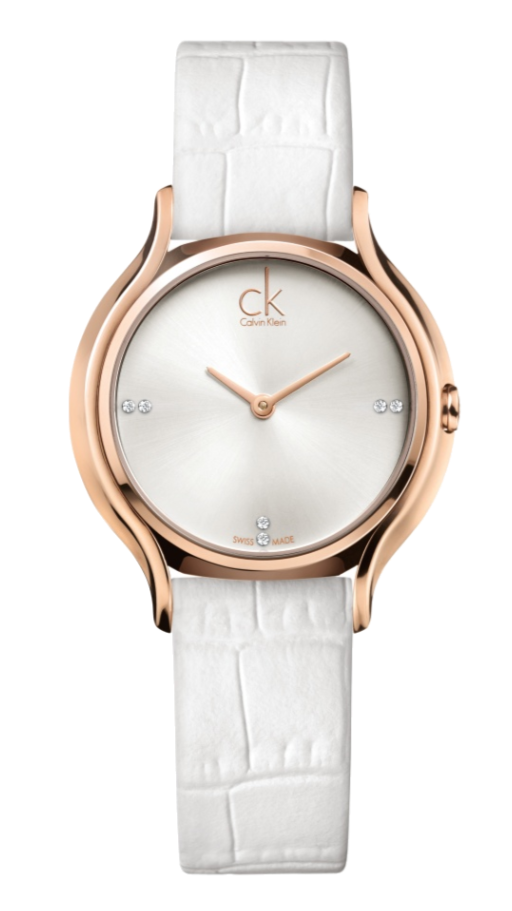 Calvin Klein K2U236KW women's watch with white gold case and white strap