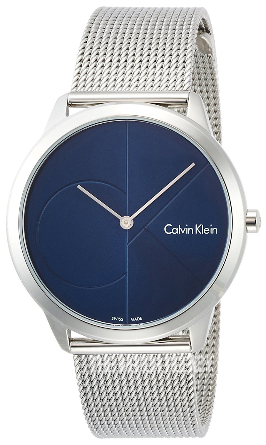 Calvin Klein Minimal Unisex Blue Dial Silver Mesh 40mm Watch K3M2112N