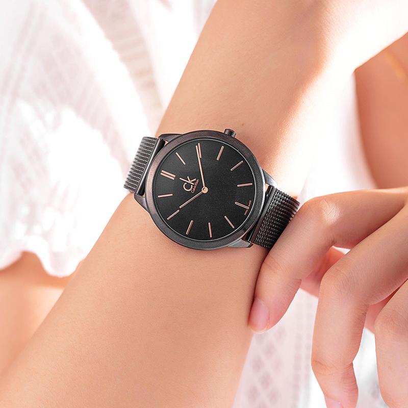 Calvin Klein Black Dial Stainless Steel Strap Ladies Watch K3M23421