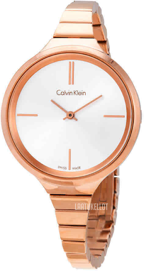 Calvin Klein Lively watch with rose gold case and white dial display