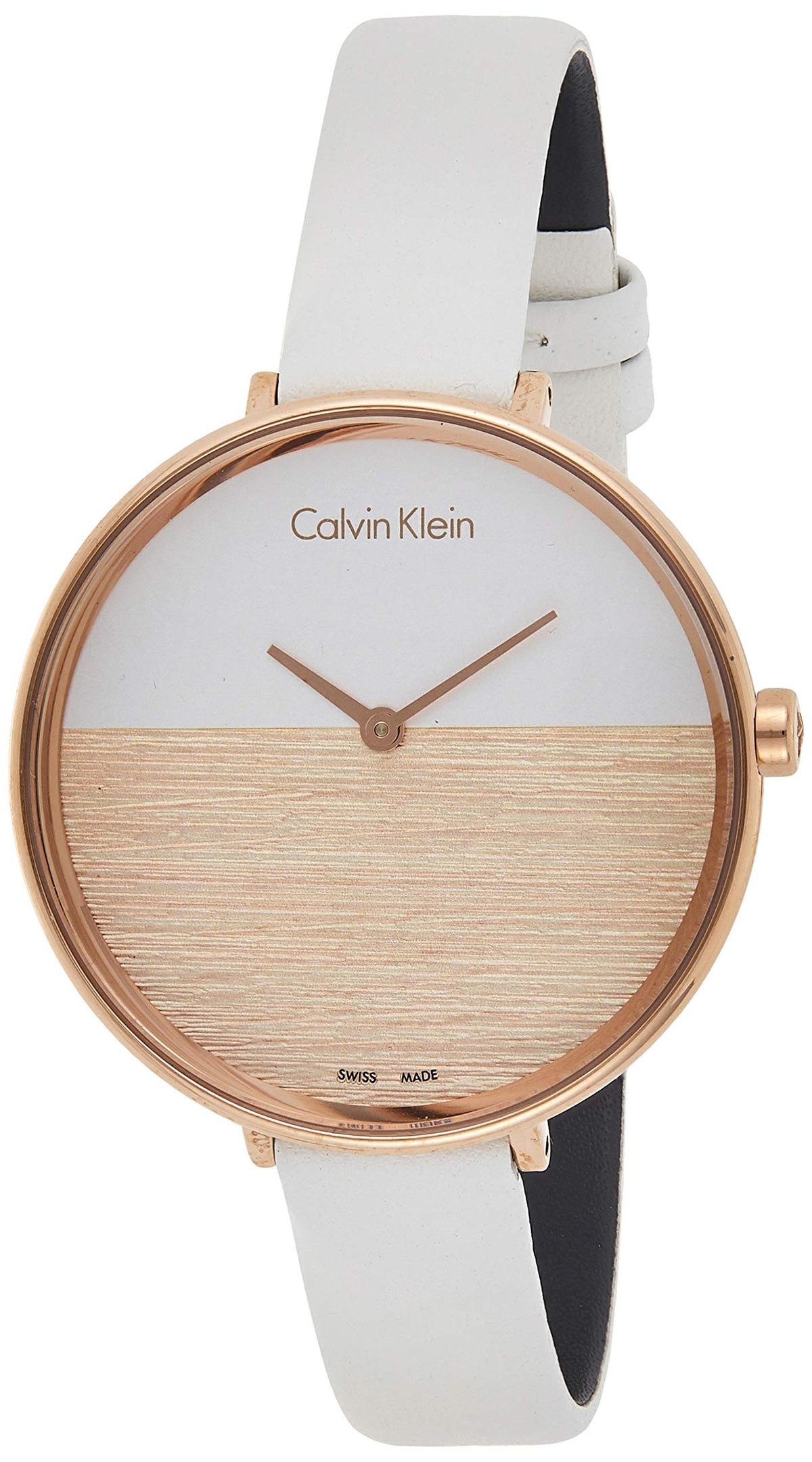 CALVIN KLEIN Leather White SWISS MADE Women's Watch K7A236LH