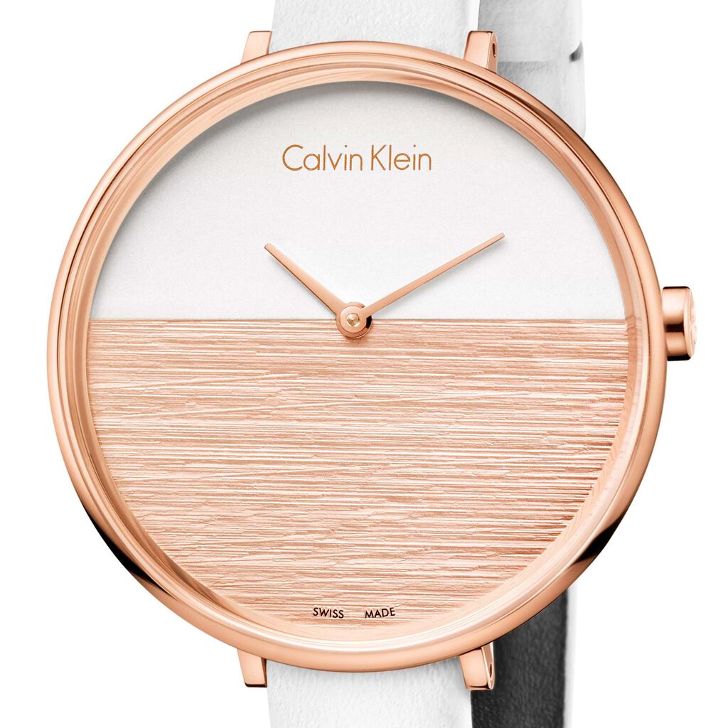 CALVIN KLEIN Leather White SWISS MADE Women's Watch K7A236LH