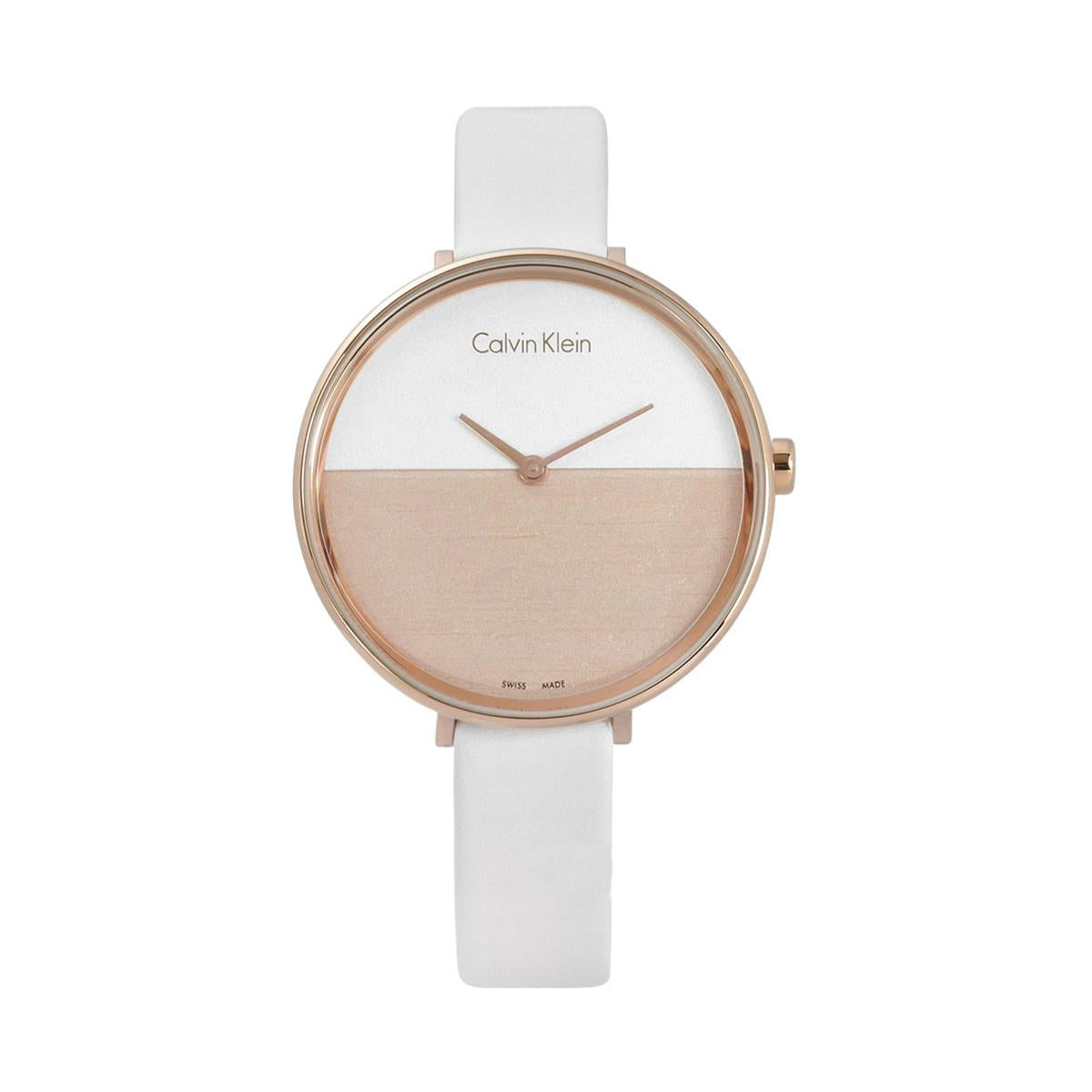 CALVIN KLEIN Leather White SWISS MADE Women's Watch K7A236LH