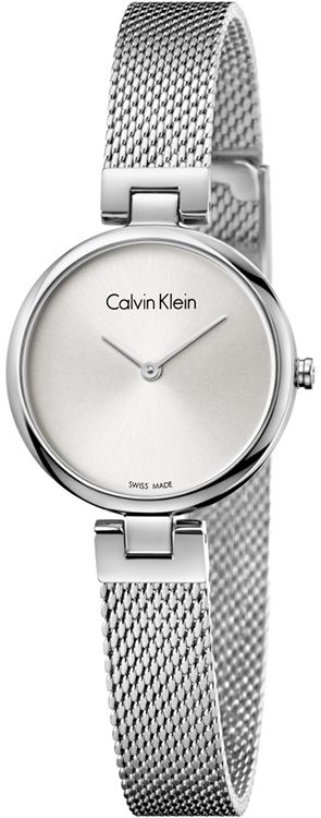 Calvin Klein Authentic Silver Dial Silver Mesh Bracelet Watch for Women - K8G23126