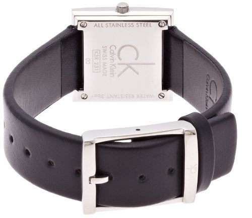 Calvin Klein Mark watch caseback showing stainless steel construction and ck branding